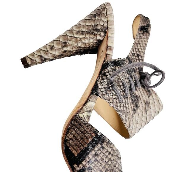 Boutique 9 Snakeskin Leather Sandal Heels Size 7 - Picture 11 of 15